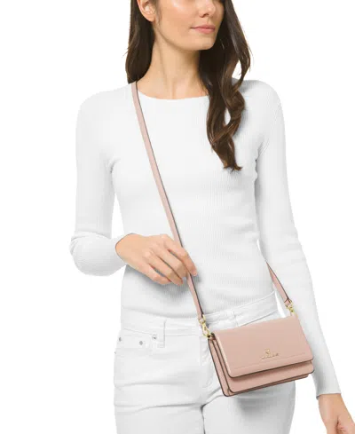 Michael Kors Michael  Jet Set Charm Small Phone Crossbody In Soft Pink,gold