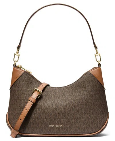 Michael Kors Michael  Jet Set Convertible Pouchette Crossbody Bag In Brown