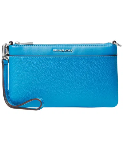 Michael Kors Michael  Jet Set Convertible Zip-top Wristlet In Blue