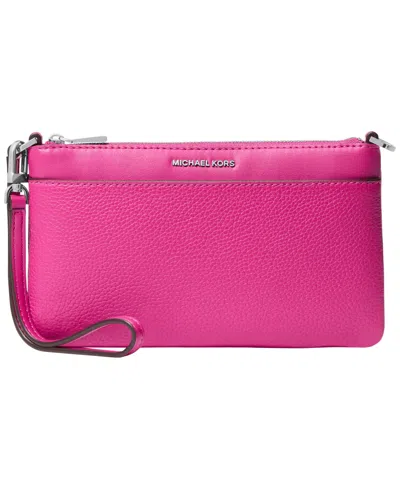 Michael Kors Michael  Jet Set Convertible Zip-top Wristlet In Pink