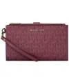 Michael Kors Michael  Jet Set Double Zip Wristlet In Purple