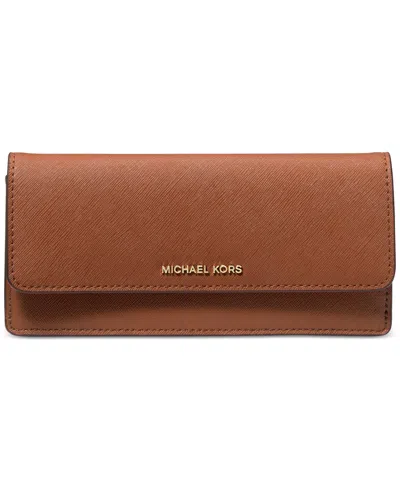 Michael Kors Michael  Jet Set Large Flat Wallet In Brown