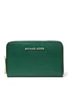 Michael Kors Michael  Jet Set Small Zip Around Card Case In Bosco