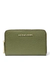 Michael Kors Michael  Jet Set Small Zip Around Card Case In Smokey Olive