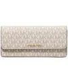 Michael Kors Michael  Jet Set Logo Large Flat Wallet In Vanilla,ac