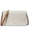 Michael Kors Michael  Jet Set Logo Medium Flap Crossbody In Vanilla,ac