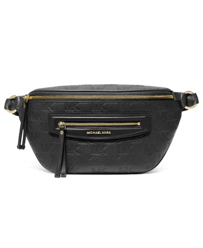 Michael Kors Michael  Jet Set Medium Sling Messenger Bag In Black