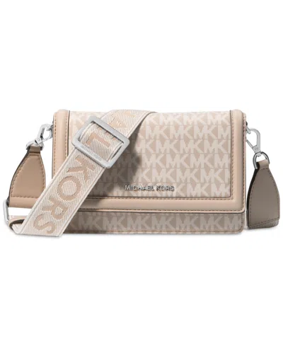 Michael Kors Michael  Jet Set Mini Phone Webbing Crossbody In Light Sand
