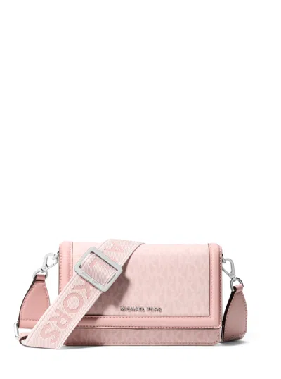 Michael Kors Michael  Jet Set Mini Phone Webbing Crossbody In Smokey Rose