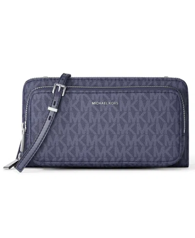 Michael Kors Michael  Jet Set Small Continental Crossbody Bag In Blue