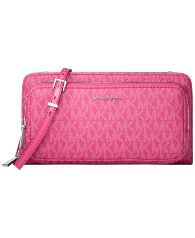 Michael Kors Michael  Jet Set Small Continental Crossbody Bag In Pink