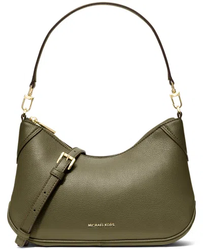 Michael Kors Michael  Jet Set Small Convertible Pouchette Bag In Green
