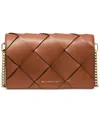 Michael Kors 'jet Set' Brown Medium Crossbody Bag With Chain-link Shoulder Strap And Logo Lettering Plaque On The In Luggage