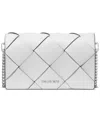 Michael Kors Michael  Jet Set Small Flap Chain Leather Crossbody In Optic White