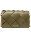 Michael Kors Michael  Jet Set Small Flap Chain Leather Crossbody In Safari Green