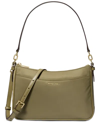 Michael Kors Michael  Jet Set Small Nylon Top Zip Pochette Crossbody In Green