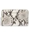 Michael Kors Michael  Jet Set Small Zip Around Leather Card Case In Natural