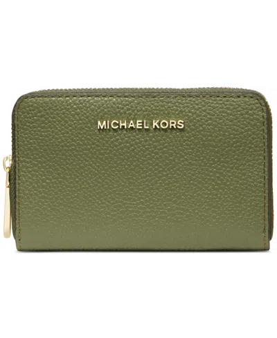 Michael Kors Michael  Jet Set Small Zip Around Card Case In Smokey Olive