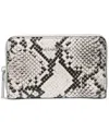 Michael Kors Michael  Jet Set Small Zip Around Leather Card Case In Aluminum