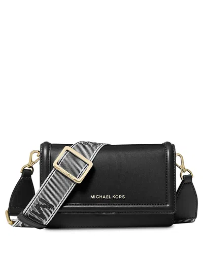 Michael Kors Michael  Jet Set Smartphone Webbing Crossbody In Black
