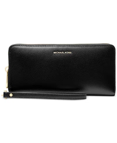 Michael Kors Michael  Jet Set Travel Continental Wallet In Black