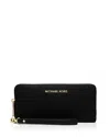 Michael Kors Michael  Jet Set Travel Continental Wallet In Black/gold