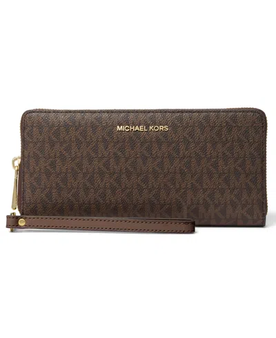 Michael Kors Michael  Jet Set Travel Continental Wallet In Brown
