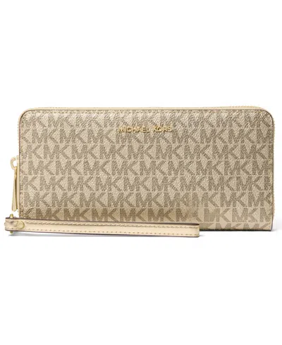 Michael Kors Michael  Jet Set Travel Continental Wallet In Gold