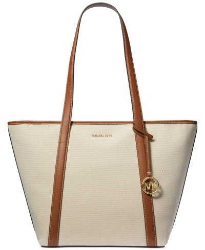 Michael Kors Michael  Jet Set Travel Large Top Zip Tote In Natural,luggage