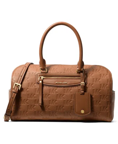 Michael Kors Michael  Jet Set Travel Medium Duffle Satchel Bag In Brown