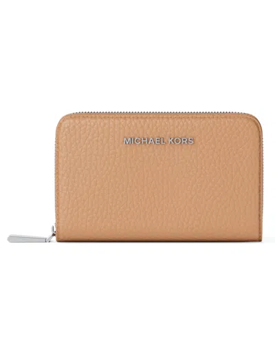 Michael Kors Michael  Jet Set Zip Around Card Case In Brown