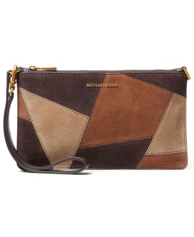 Michael Kors Michael  Jet Set Zip-top Convertible Wristlet Wallet In Chocolate