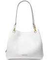 Michael Kors Michael  Kensington Large Leather Shoulder Tote In Optic Whit