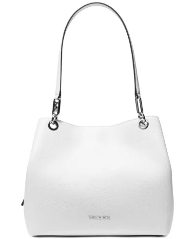 Michael Kors Michael  Kensington Large Leather Tote In Optic White