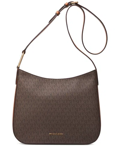 Michael Kors Michael  Kensington Logo Large Crossbody In Brn,acorn