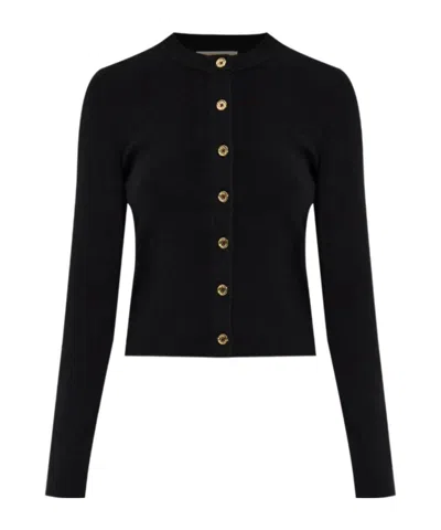 Michael Kors Michael  Knitted Cardigan In Black