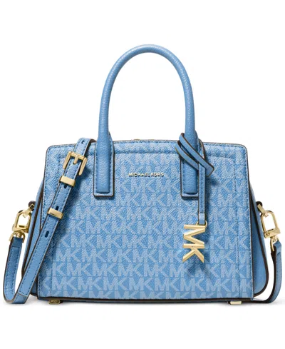 Michael Kors Michael  Laila Extra-small Signature Logo Crossbody Bag In Blue