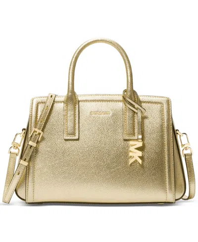 Michael Kors Michael  Laila Leather Satchel Bag In Pale Gold