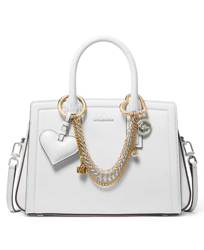 Michael Kors Michael  Laila Leather Small Satchel Bag In White