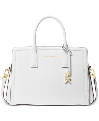 Michael Kors Michael  Laila Medium Leather Crossbody Satchel In White