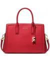 Michael Kors Michael  Laila Medium Leather Crossbody Satchel In Red