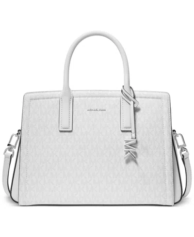 Michael Kors Michael  Laila Medium Signature Logo Satchel In Gray
