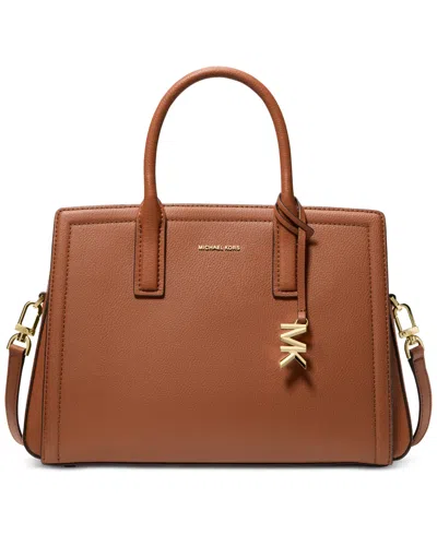Michael Kors Michael  Laila Medium Leather Satchel In Luggage