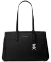 Michael Kors Michael  Laila Medium Leather Tote Bag In Black