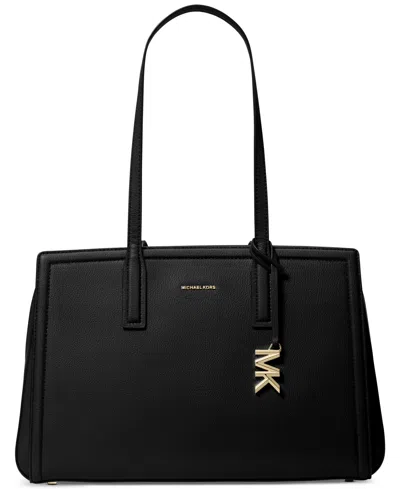 Michael Kors Michael  Laila Medium Leather Tote In Black