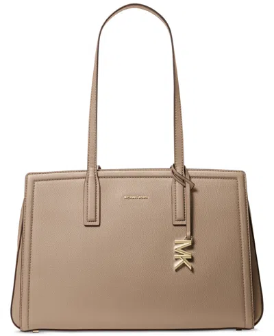 Michael Kors Michael  Laila Medium Leather Tote In Brown