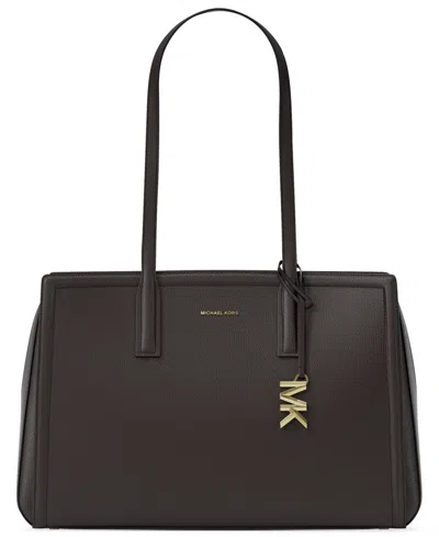 Michael Kors Michael  Laila Medium Leather Tote In Brown