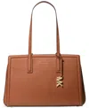 Michael Kors Michael  Women's Laila Medium Leather Tote Bag In Luggage