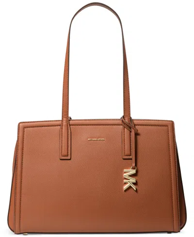 Michael Kors Michael  Laila Medium Leather Tote In Luggage