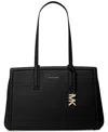 Michael Kors Michael  Laila Medium Leather Tote In Black